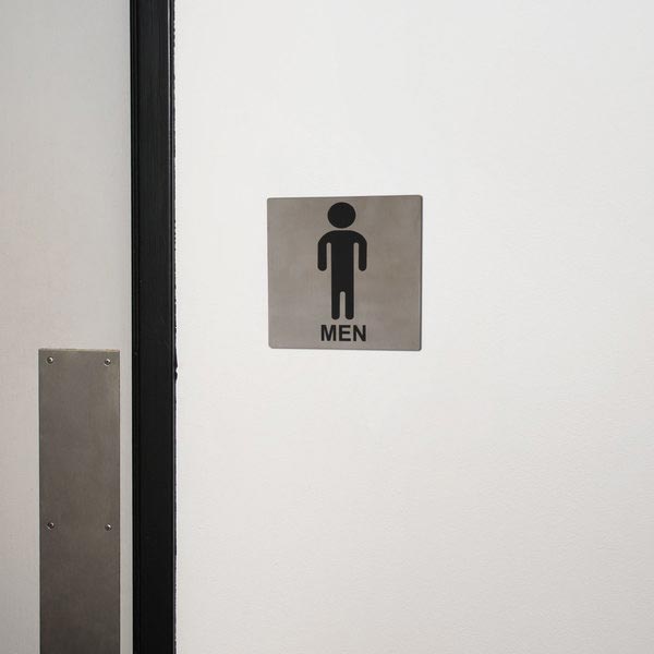 Men's Restroom Sign - Stainless Steel, 5" x 5" / Tablecraft