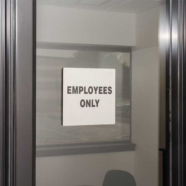 Employees Only Sign - Stainless Steel, 5" x 5" / Tablecraft