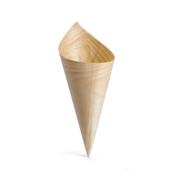 3 oz. Small Wooden Disposable Serving Cone / Tablecraft