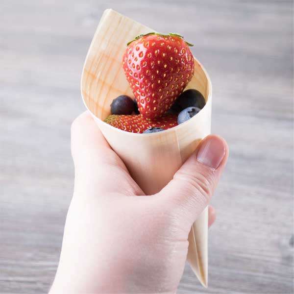3 oz. Small Wooden Disposable Serving Cone / Tablecraft