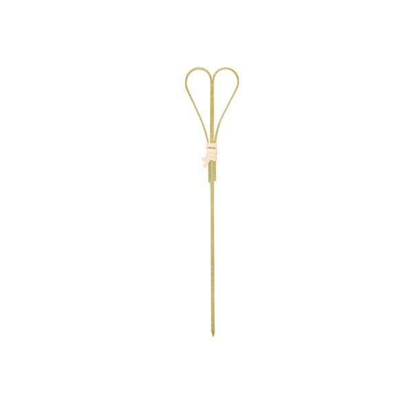 Looped 6" Heart Bamboo Pick - 100/Pack / Tablecraft