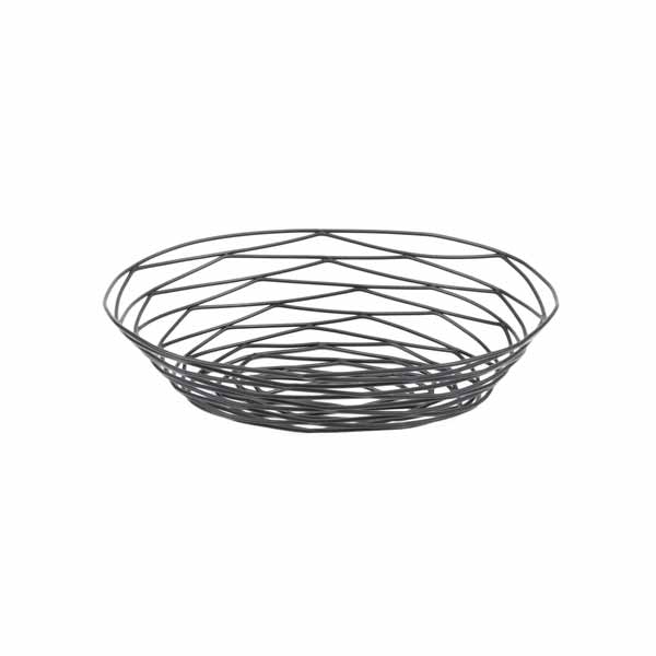 Artisan Oval Black Wire Basket - 9" x 6" x 2 1/4" / Tablecraft