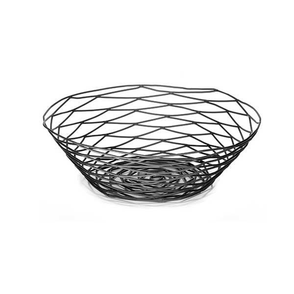 Artisan Round Black Wire Basket - 10" x 3" / Tablecraft