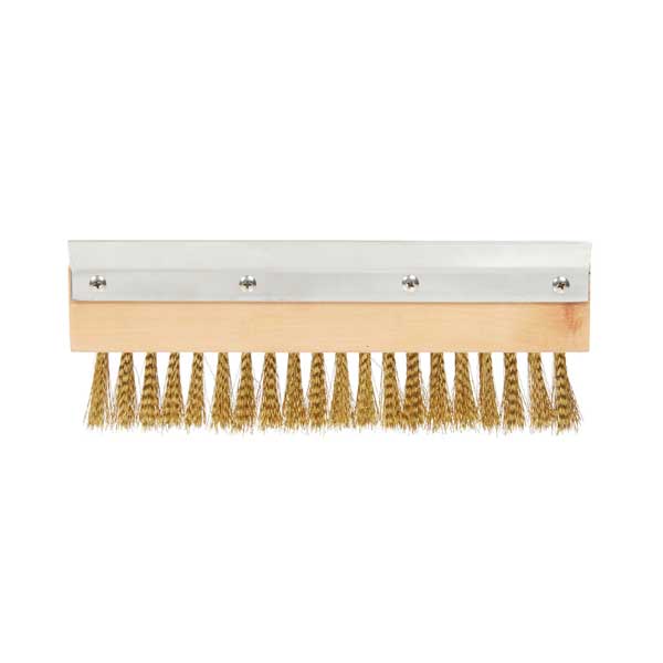 Brass Bristle 10 3/4" Pizza Oven Brush / Winco