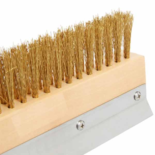 Brass Bristle 10 3/4" Pizza Oven Brush / Winco