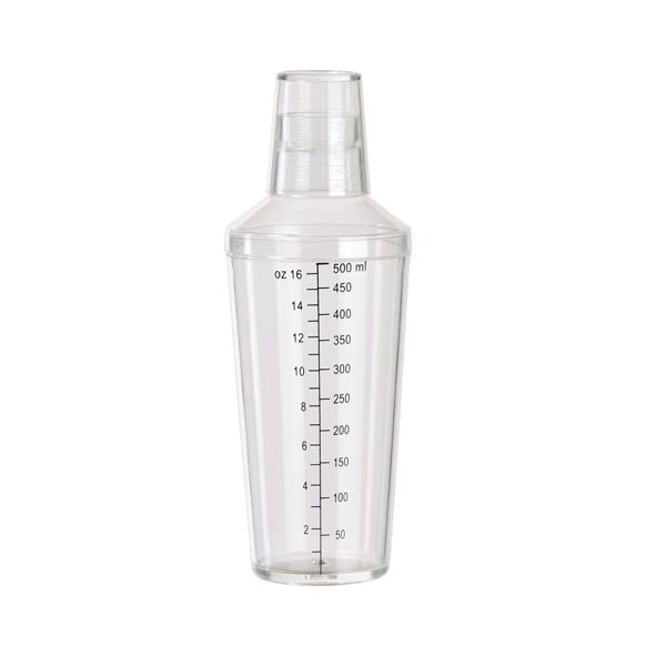 16 Oz. Clear Plastic Bar Shaker / Winco