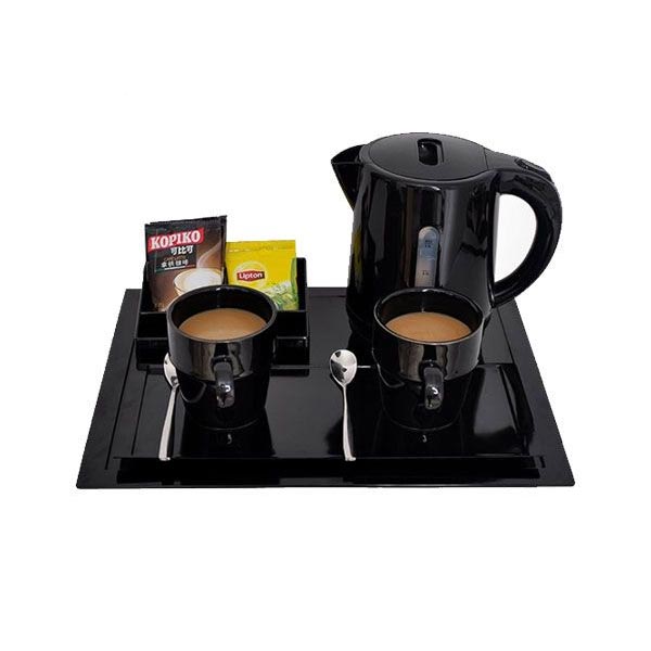 Electric kettle Tray set White/Black / Honeyson