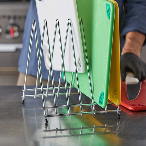 Chrome Plated 6 Slot Cutting Board Rack / Winco