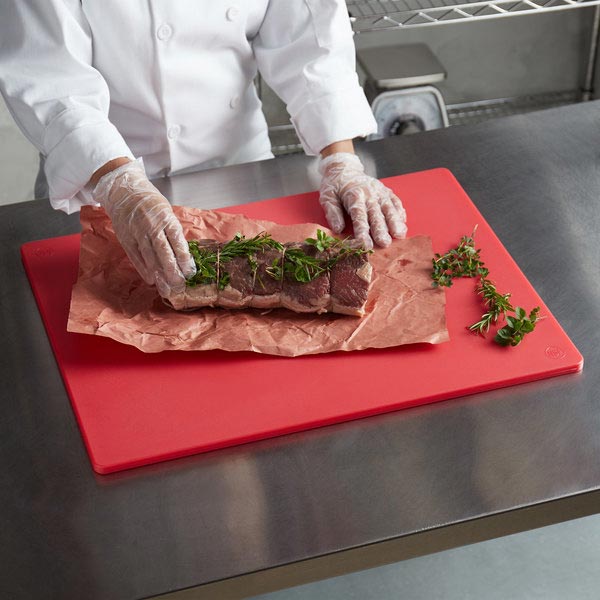 12" x 18" x 1/2" Red Cutting Board / Winco