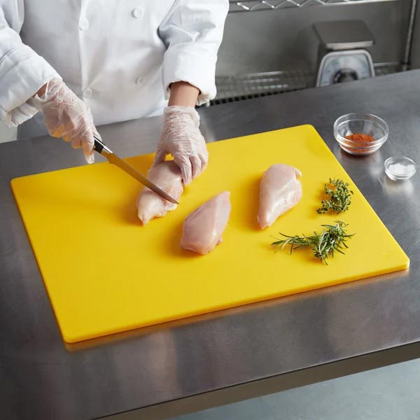12" x 18" x 1/2" Yellow Cutting Board / Winco