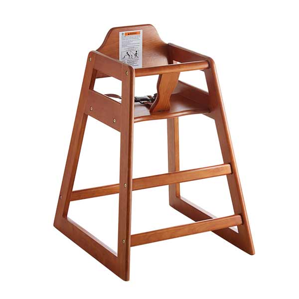 Walnut Finish Wood High Chair (Ships Unassembled) / Winco
