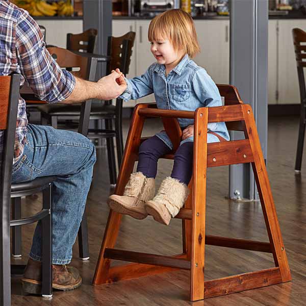 Walnut Finish Wood High Chair (Ships Unassembled) / Winco