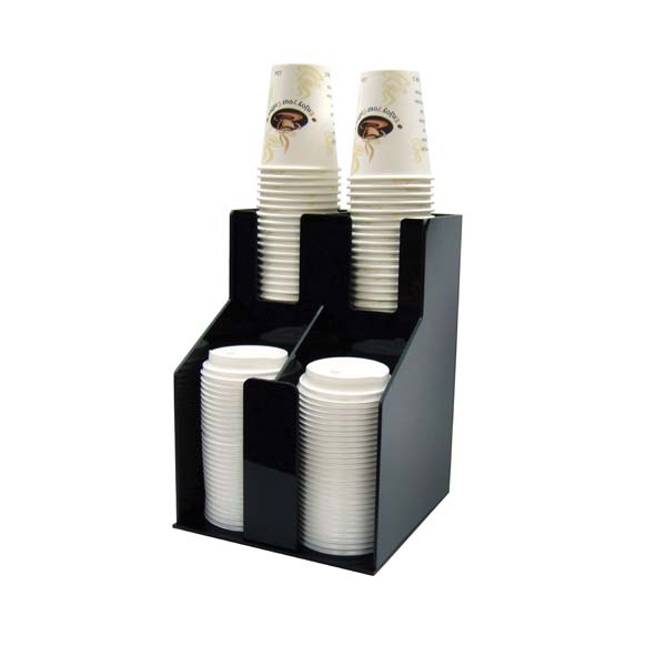 2 Tier 2 Stack Plastic Cup and Lid Organizer / Winco