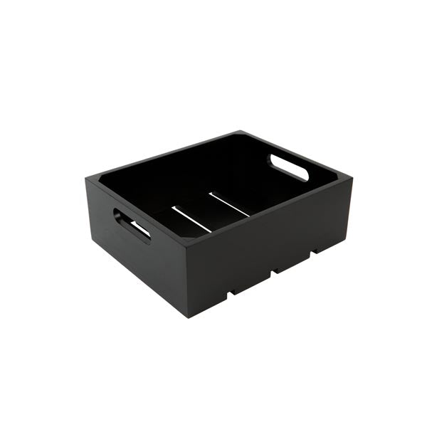 Gastronorm Black Wood Serving and Display Crate 13" x 10 3/8" x 4 1/4" / Tablecraft