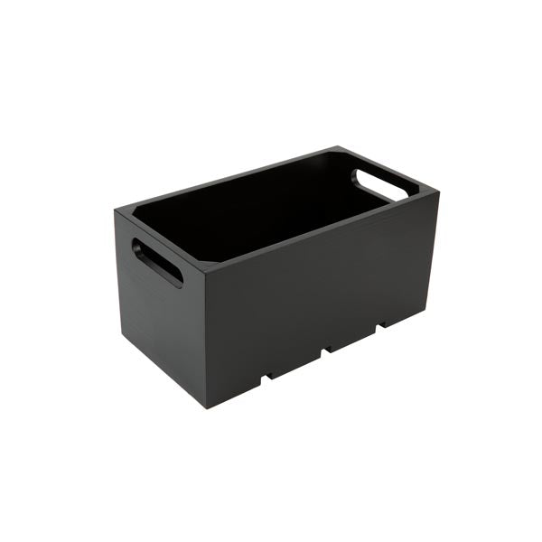 Gastronorm Black Wood Serving and Display Crate 13" x 7" x 6 1/4" / Tablecraft