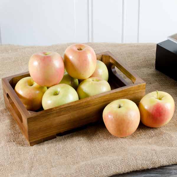 Gastronorm Acacia Wood Serving and Display Crate - 10 3/8" x 6 1/2" x 2 3/4" / Tablecraft