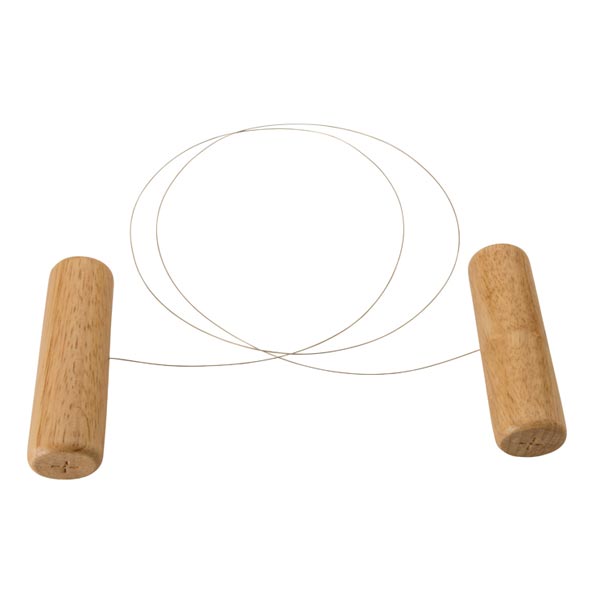 44" Wire Cheese Slicer with Wooden Handles / Winco