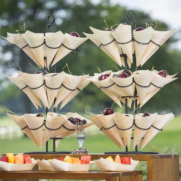 Black 3-Tier Disposable Cone Holder - 27 Cones / Tablecraft