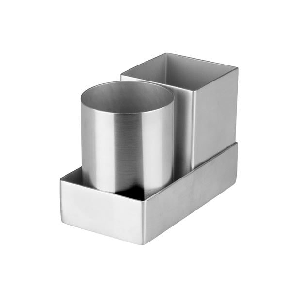 2" Round & 2" Square Stainless Steel Sugar Packet Holder Set / Winco