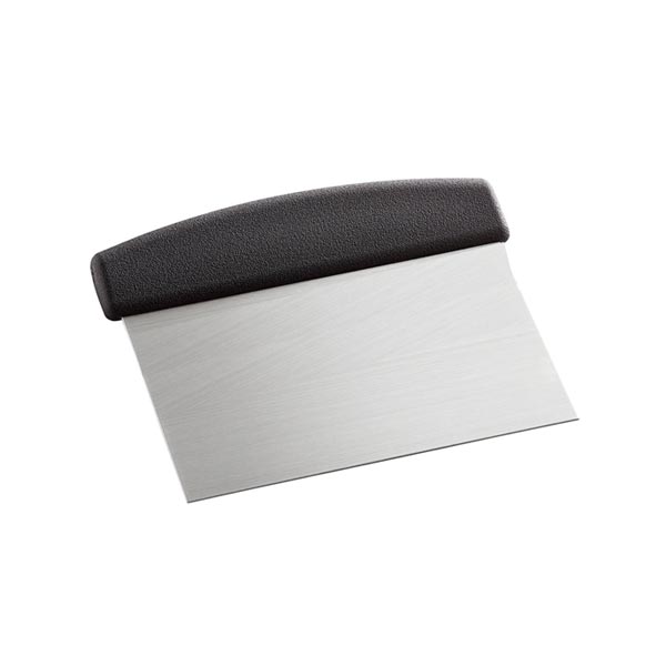 6" Dough Scraper with Black Plastic Handle