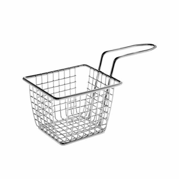 Rectangular Stainless Steel Mini Fry Basket / Winco