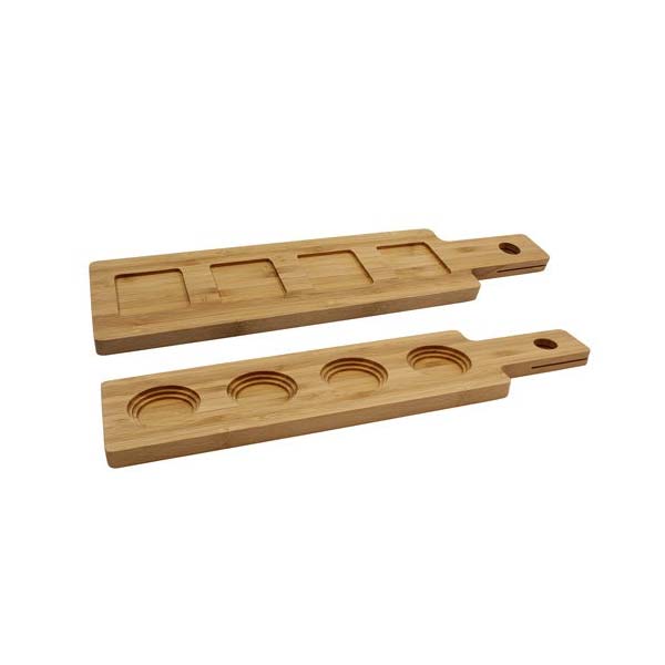 Bamboo Reversible 17" 4 Glass Paddle Flight / Tablecraft
