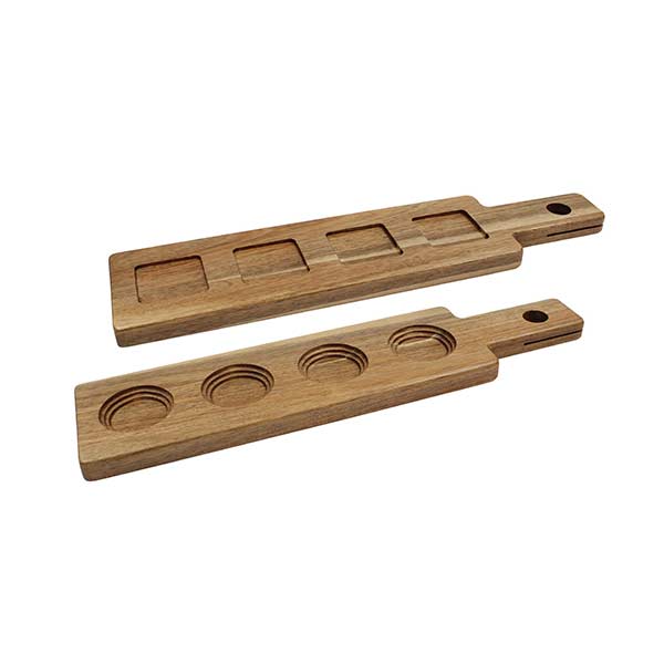 5/8" x 4" x 17" Reversible Acacia Paddle Flight / Tablecraft