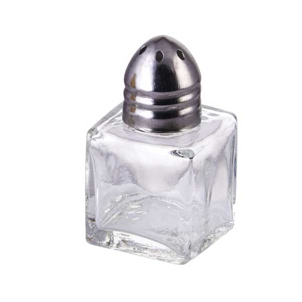 1/2 oz. Glass Square Shaker with Chrome-Plated Top / Winco
