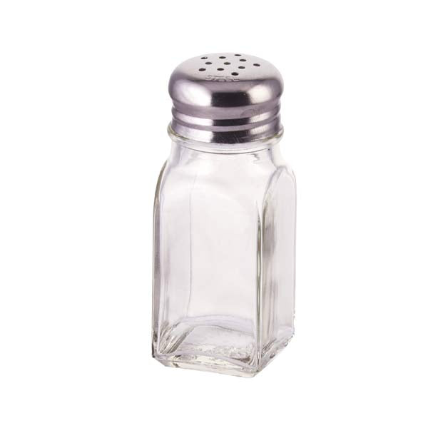 2 oz. Glass Square Shaker with Mushroom Top / Winco