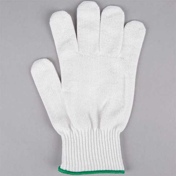 White Medium The Protector Glove with Green Cuff / Tablecraft
