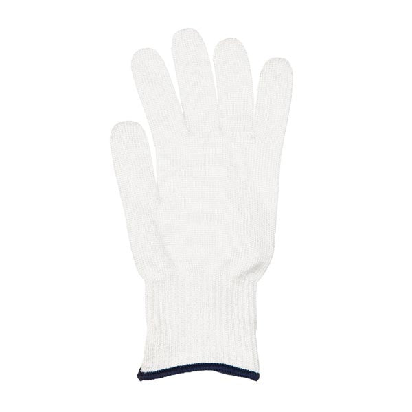 White Large Cut Resistant Glove with Blue Cuff / Tablecraft