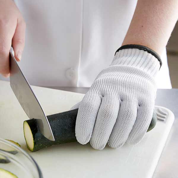 The Protector Extra Large Cut Resistant White Glove with Black Cuff / Tablecraft