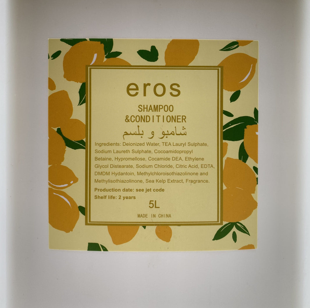 Eros Hotel Shampoo & Conditioner | 5 litre | Designed to Refill Soap Dispensers | Pack of 4