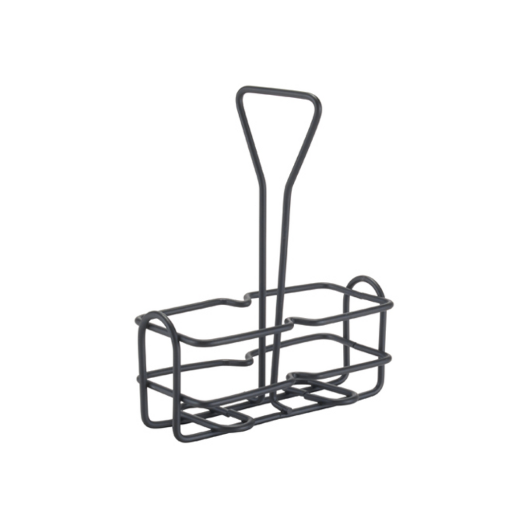 6 oz Black Oil & Vinegar Cruet Rack - Winco