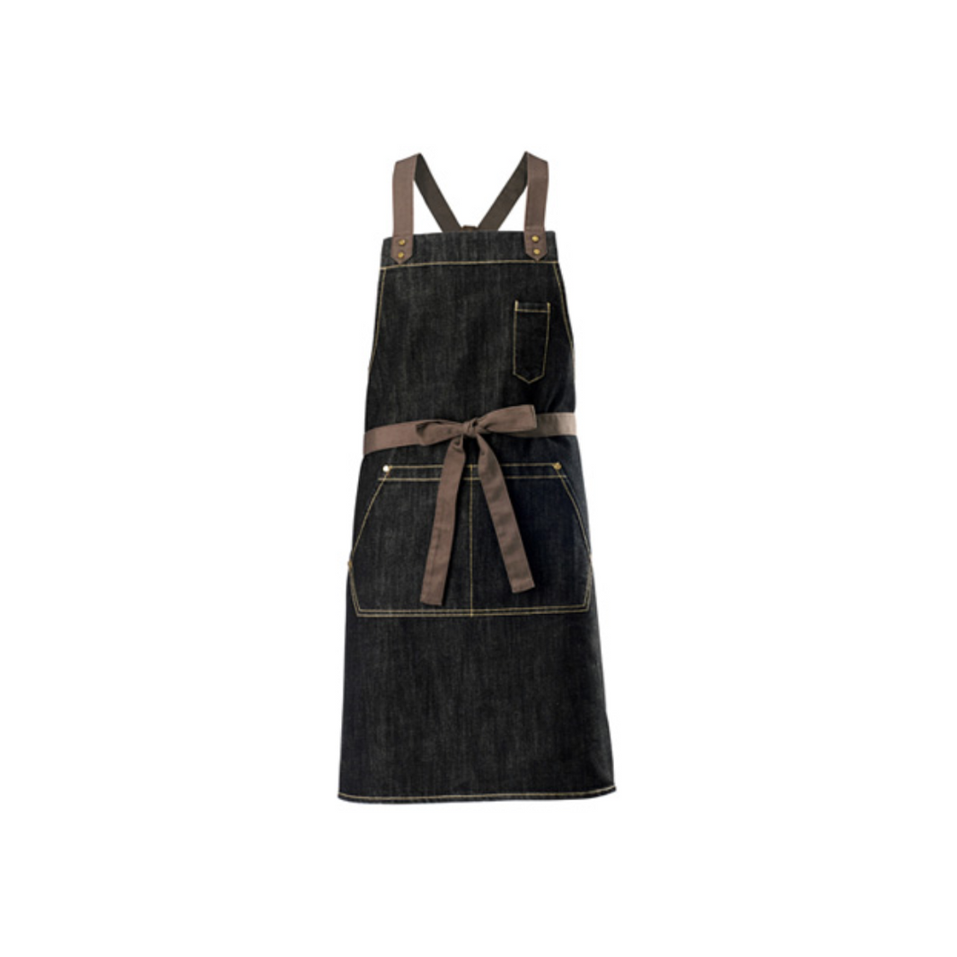 Cross-Back Heavyweight Denim Bib Apron - Winco