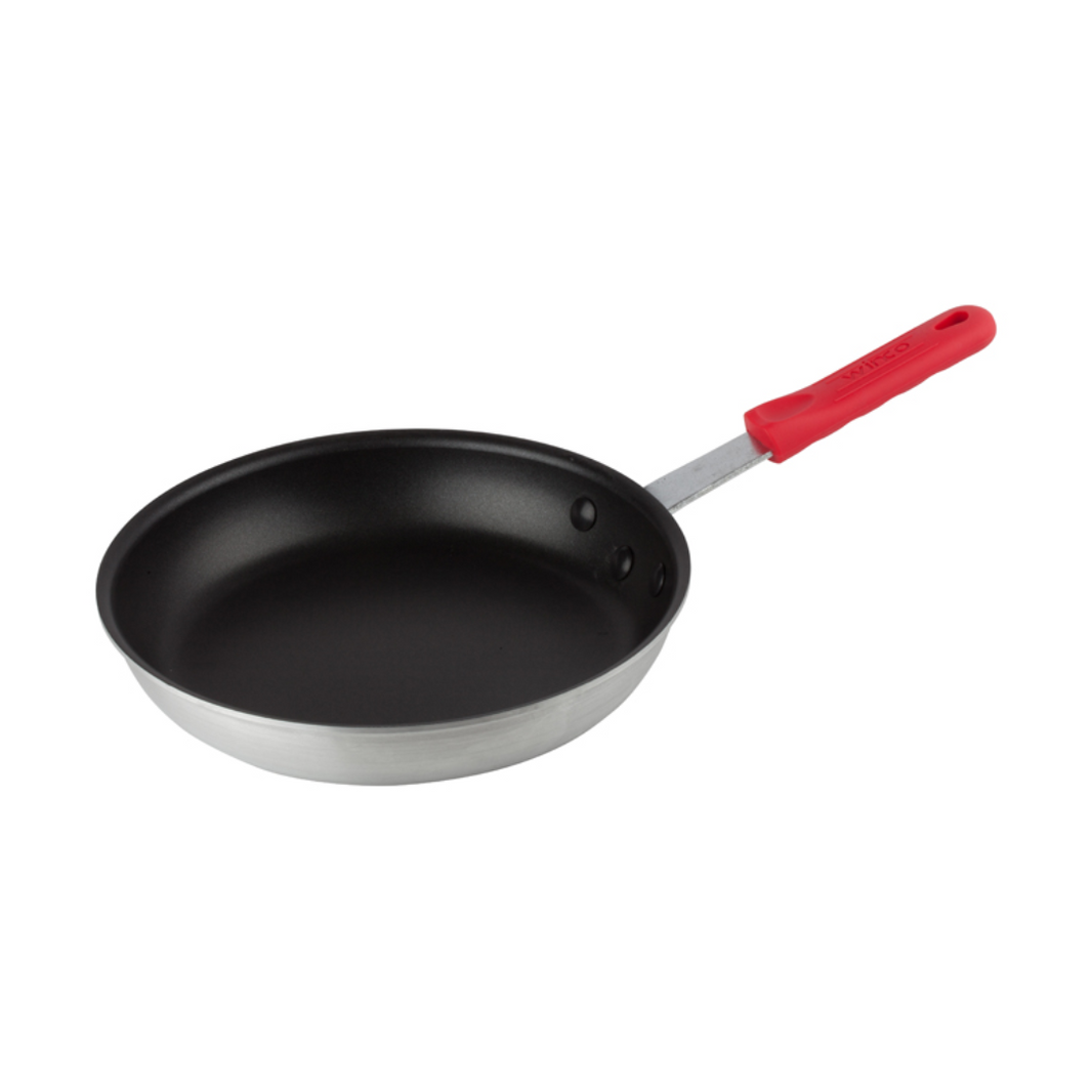 Non Stick Aluminum Frying Pan With Solid Silicone Handle - Winco
