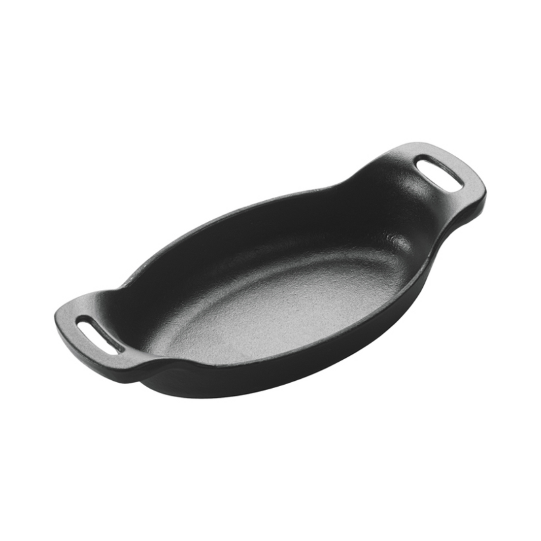 6 1/2″ x 4 1/4″ Oval Enamel Finish FireIron™ Mini Cast Iron Server - Winco