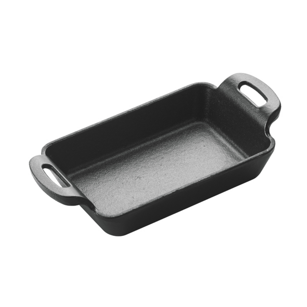 5-7/8″ x 4-1/8″ Rectangular Enamel Finish FireIron™ Mini Cast Iron Server - Winco
