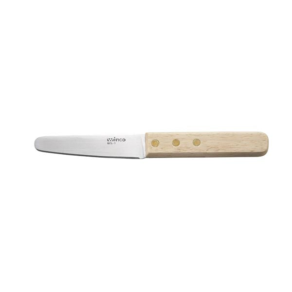 Steel 7 1/2" Oyster/Clam Knife with Wood Handle / Winco