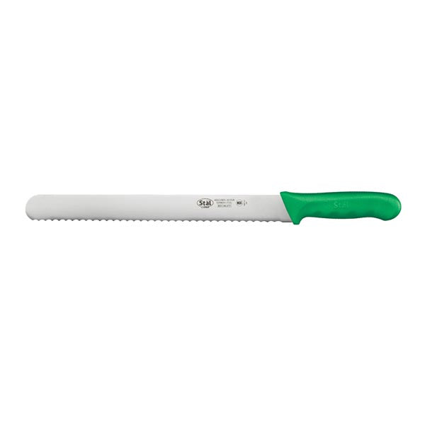 12" Straight Bread Knife with Red Handle / Winco