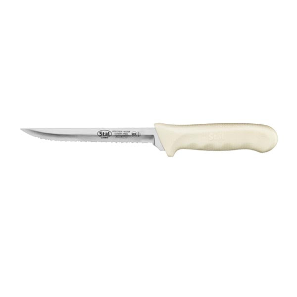 6" Stain Free Utility Knife with White Polypropylene Handle / Winco