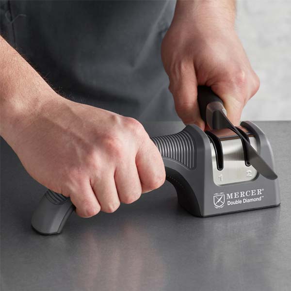 Double Diamond 2-Stage Handheld Manual Serrated / Straight Edge Knife Sharpener
