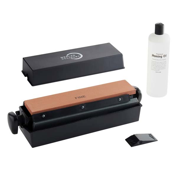 3-Way Sharpening Stone System With Honing Oil and Angle Guide