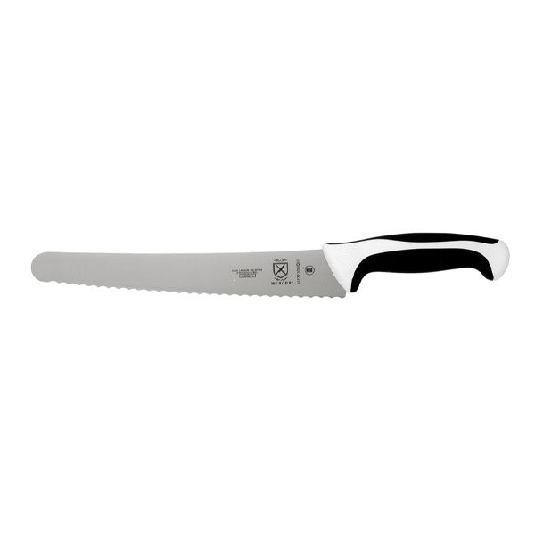 10" Wide Bread Knife with White Handle / Mercer