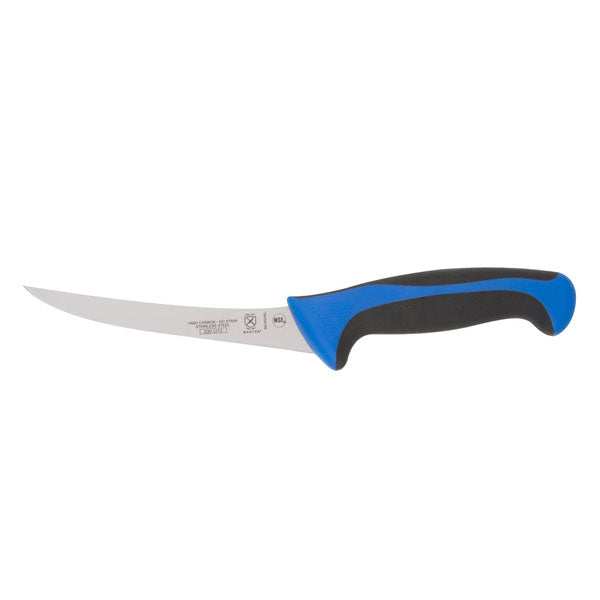 6" Curved Stiff Boning Knife with Blue Handle / Mercer