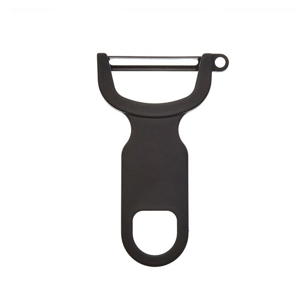 4" Black "Y" Vegetable Peeler with Straight High Carbon Stainless Steel Blade