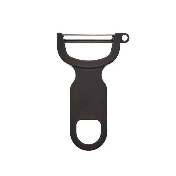 4" Black "Y" Vegetable Peeler with Straight High Carbon Stainless Steel Blade