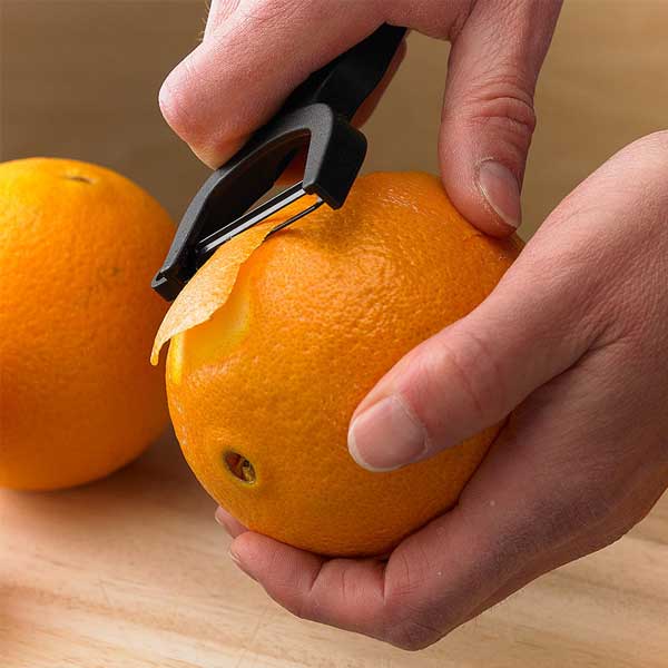 4" Black "Y" Vegetable Peeler with Straight High Carbon Stainless Steel Blade