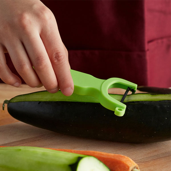 4" Green "Y" Vegetable Peeler with Straight S High Carbon tainless Steel Blade
