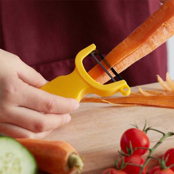 4" Yellow "Y" Vegetable Peeler with Straight High Carbon Stainless Steel Blade